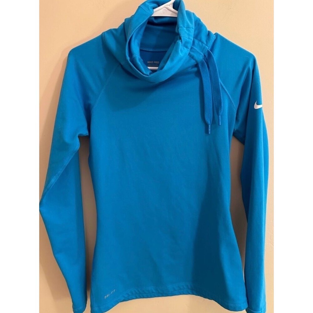 🩵 Nike Pro Women’s Medium Turquoise Cowl Neck Long Sleeve Pullover